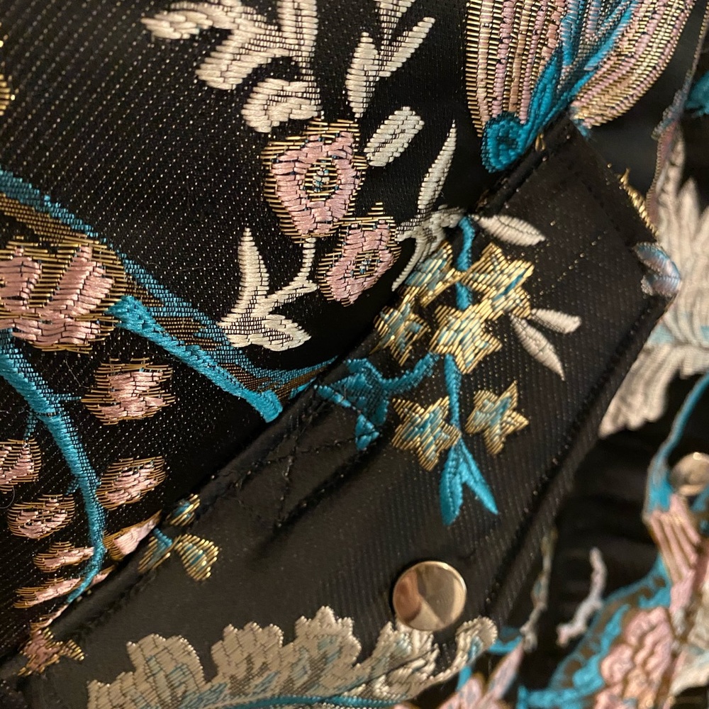 Metallic Embroidered Bomber Jacket - Picture 3 of 4